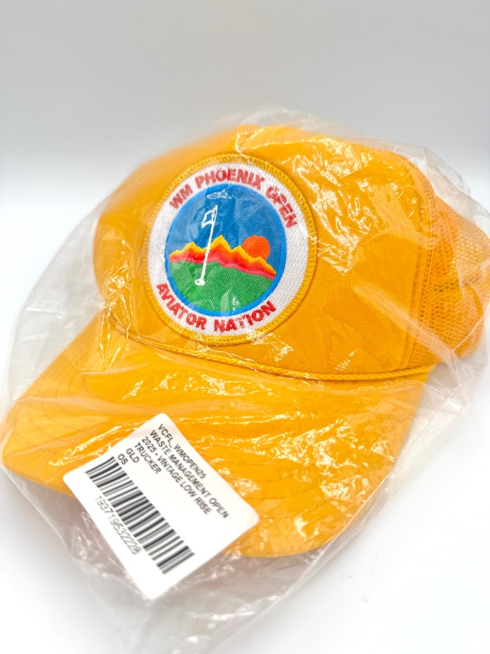 NWT Aviator Nation WM Phoenix Open 2025 Trucker Hat in Gold , Golf Tournament